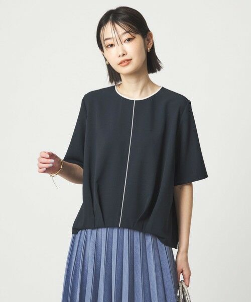 green label relaxing / グリーンレーベル リラクシング シャツ・ブラウス | ライン TEE ブラス（NAVY）