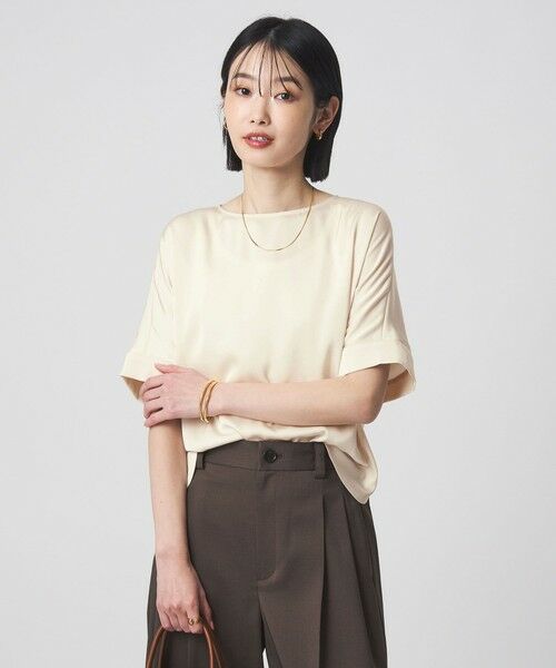 green label relaxing / グリーンレーベル リラクシング シャツ・ブラウス | サテン TEE ブラウス | 詳細1