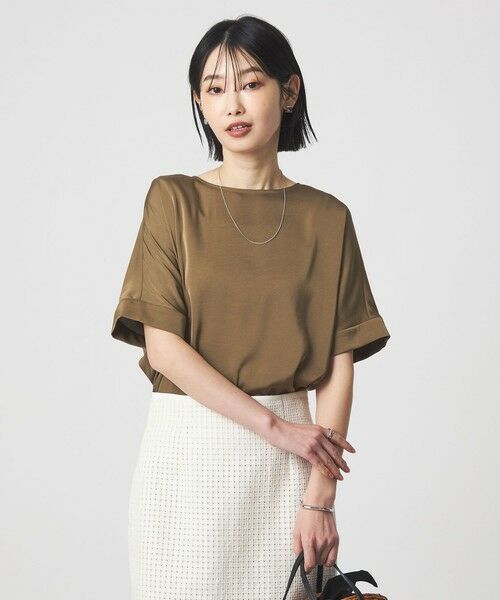 green label relaxing / グリーンレーベル リラクシング シャツ・ブラウス | サテン TEE ブラウス | 詳細13
