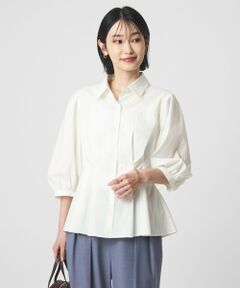 green label relaxing / グリーンレーベル リラクシング シャツ・ブラウス | ウエスト タック フレア シャツ