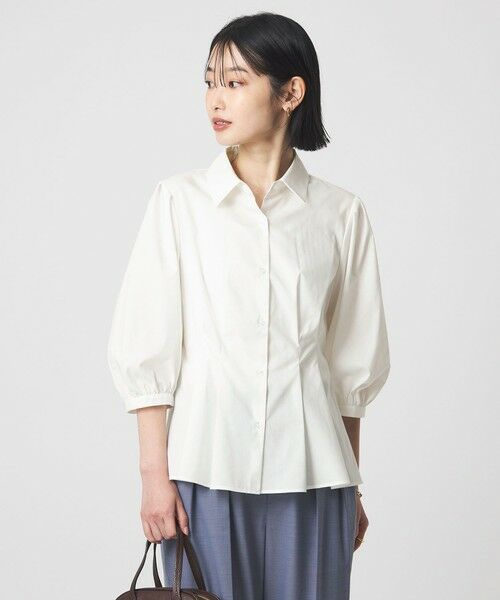 green label relaxing / グリーンレーベル リラクシング シャツ・ブラウス | ウエスト タック フレア シャツ | 詳細1