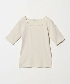 green label relaxing / グリーンレーベル リラクシング カットソー | ブライトリブ スクエアネック 5分袖 プルオーバー カットソー