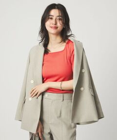 green label relaxing / グリーンレーベル リラクシング カットソー | ブライトリブ スクエアネック 5分袖 プルオーバー カットソー