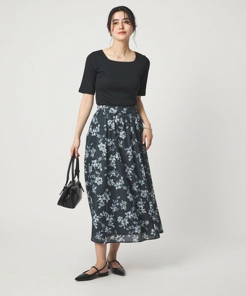 green label relaxing / グリーンレーベル リラクシング カットソー | ブライトリブ スクエアネック 5分袖 プルオーバー カットソー | 詳細10