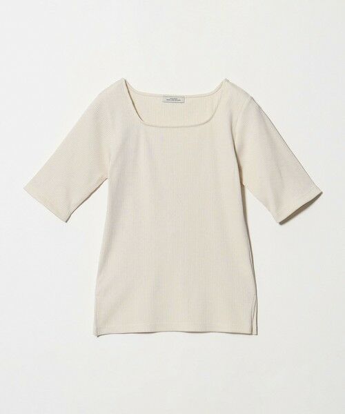 green label relaxing / グリーンレーベル リラクシング カットソー | ブライトリブ スクエアネック 5分袖 プルオーバー カットソー（NATURAL）