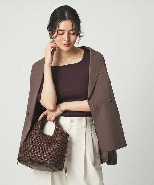 green label relaxing / グリーンレーベル リラクシング カットソー | ブライトリブ スクエアネック 5分袖 プルオーバー カットソー | 詳細12