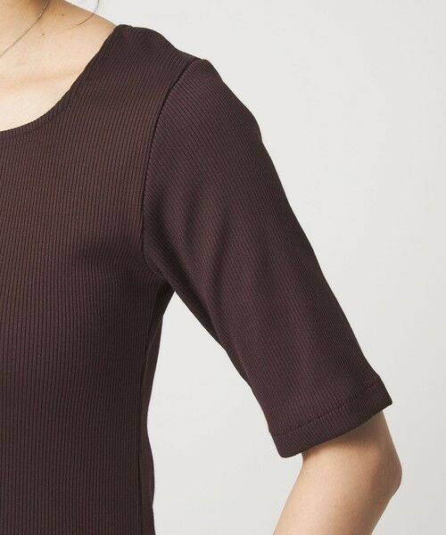 green label relaxing / グリーンレーベル リラクシング カットソー | ブライトリブ スクエアネック 5分袖 プルオーバー カットソー | 詳細20