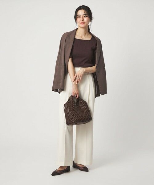 green label relaxing / グリーンレーベル リラクシング カットソー | ブライトリブ スクエアネック 5分袖 プルオーバー カットソー | 詳細14