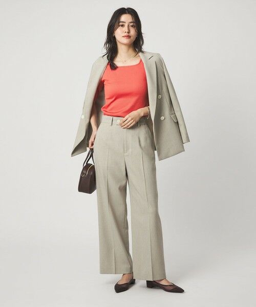 green label relaxing / グリーンレーベル リラクシング カットソー | ブライトリブ スクエアネック 5分袖 プルオーバー カットソー | 詳細27