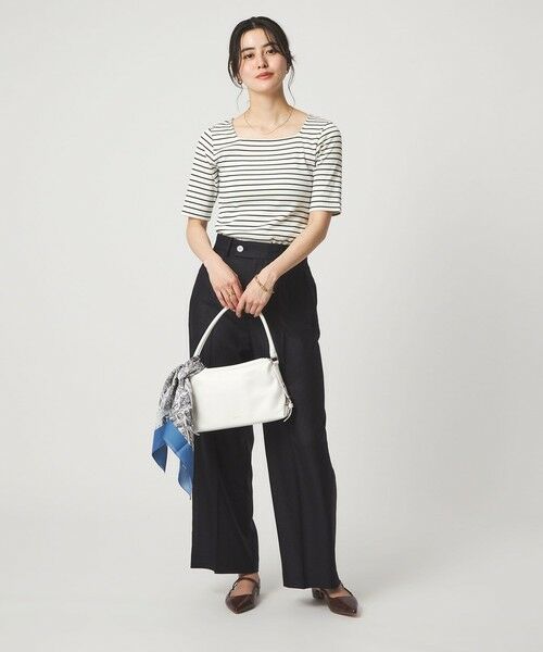 green label relaxing / グリーンレーベル リラクシング カットソー | ブライトリブ スクエアネック 5分袖 プルオーバー カットソー | 詳細29