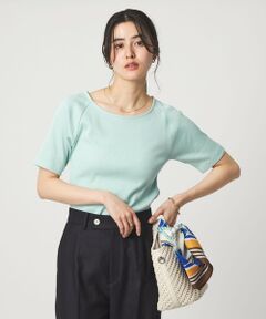 green label relaxing / グリーンレーベル リラクシング カットソー | ブライトリブ ボートネック 5分袖 プルオーバー カットソー