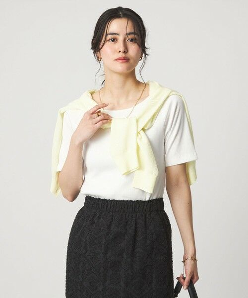 green label relaxing / グリーンレーベル リラクシング カットソー | ブライトリブ ボートネック 5分袖 プルオーバー カットソー | 詳細2