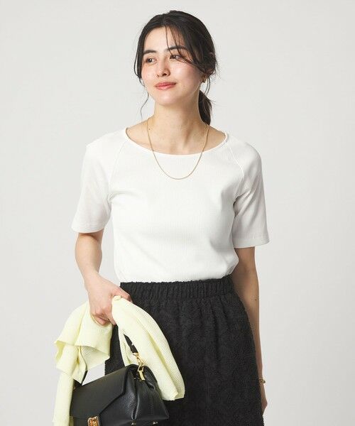 green label relaxing / グリーンレーベル リラクシング カットソー | ブライトリブ ボートネック 5分袖 プルオーバー カットソー | 詳細3