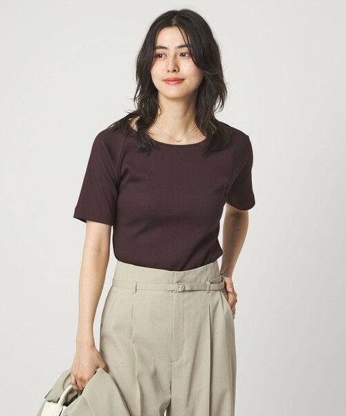 green label relaxing / グリーンレーベル リラクシング カットソー | ブライトリブ ボートネック 5分袖 プルオーバー カットソー | 詳細8