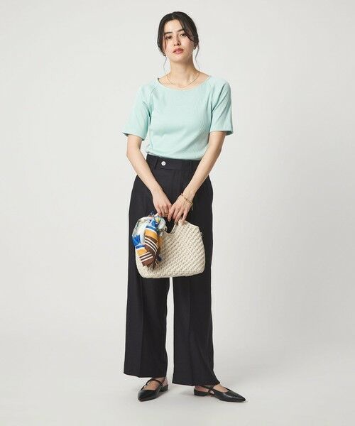 green label relaxing / グリーンレーベル リラクシング カットソー | ブライトリブ ボートネック 5分袖 プルオーバー カットソー | 詳細13