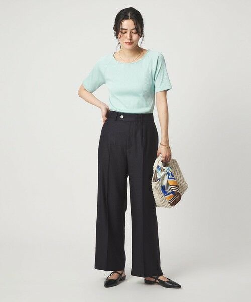 green label relaxing / グリーンレーベル リラクシング カットソー | ブライトリブ ボートネック 5分袖 プルオーバー カットソー | 詳細14