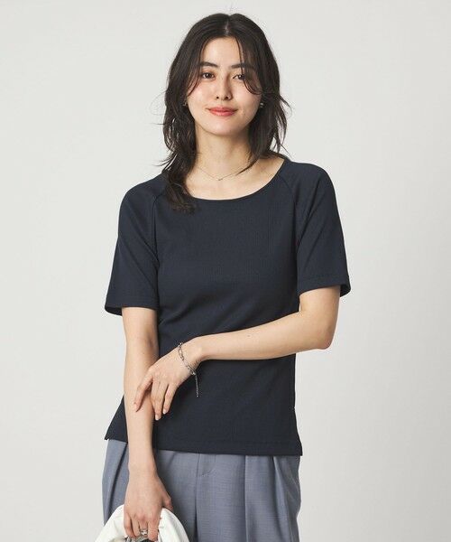 green label relaxing / グリーンレーベル リラクシング カットソー | ブライトリブ ボートネック 5分袖 プルオーバー カットソー | 詳細15