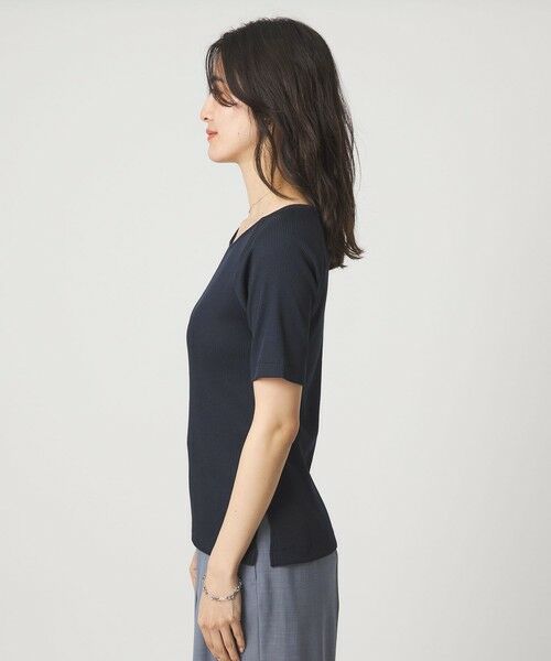 green label relaxing / グリーンレーベル リラクシング カットソー | ブライトリブ ボートネック 5分袖 プルオーバー カットソー | 詳細21