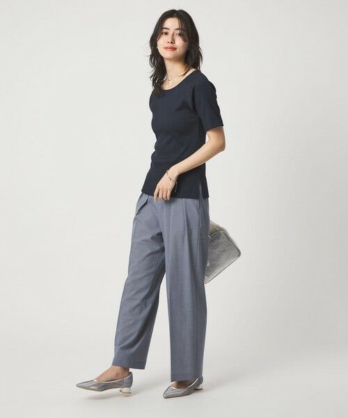 green label relaxing / グリーンレーベル リラクシング カットソー | ブライトリブ ボートネック 5分袖 プルオーバー カットソー | 詳細17