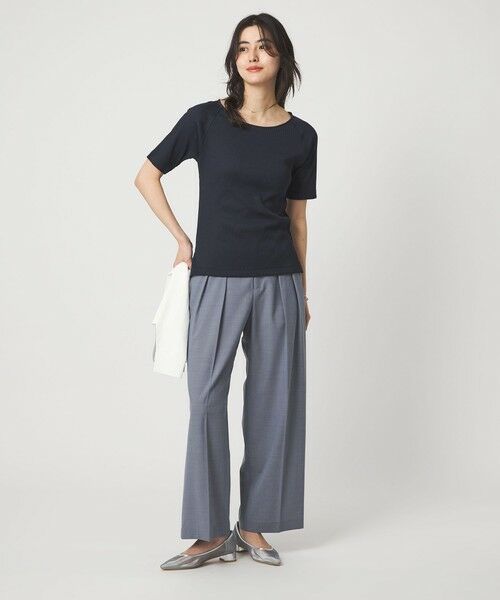 green label relaxing / グリーンレーベル リラクシング カットソー | ブライトリブ ボートネック 5分袖 プルオーバー カットソー | 詳細18