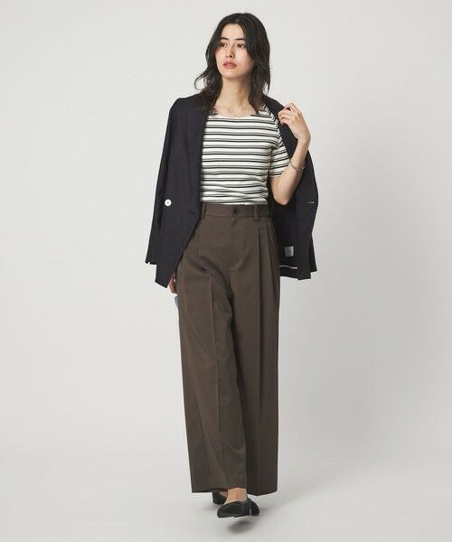 green label relaxing / グリーンレーベル リラクシング カットソー | ブライトリブ ボートネック 5分袖 プルオーバー カットソー | 詳細29