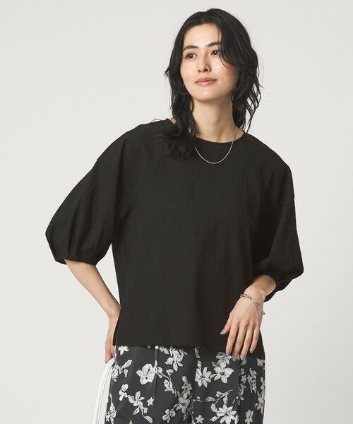 green label relaxing / グリーンレーベル リラクシング カットソー | サッカー タックスリーブ プルオーバー カットソー（BLACK）