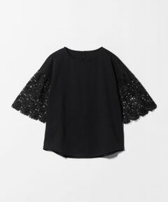 green label relaxing / グリーンレーベル リラクシング カットソー | 袖レース ドッキング プルオーバー カットソー