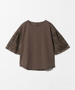 green label relaxing / グリーンレーベル リラクシング カットソー | 袖レース ドッキング プルオーバー カットソー