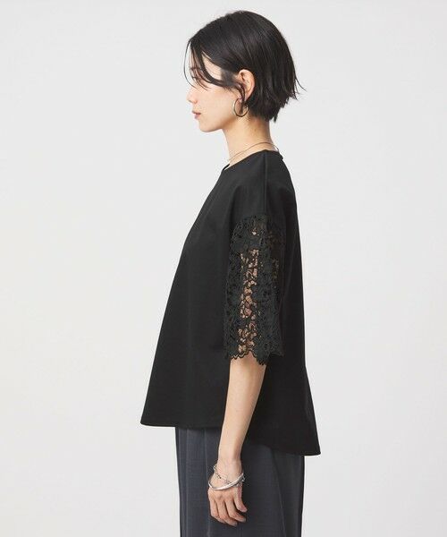 green label relaxing / グリーンレーベル リラクシング カットソー | 袖レース ドッキング プルオーバー カットソー | 詳細13