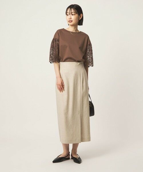 green label relaxing / グリーンレーベル リラクシング カットソー | 袖レース ドッキング プルオーバー カットソー | 詳細20