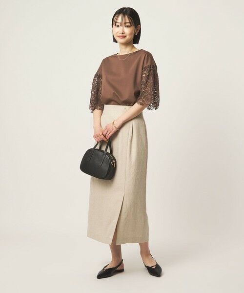 green label relaxing / グリーンレーベル リラクシング カットソー | 袖レース ドッキング プルオーバー カットソー | 詳細21