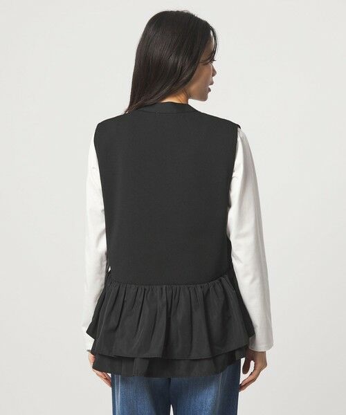 green label relaxing / グリーンレーベル リラクシング ベスト | フリル ドッキング ペプラム ニット ジレ ウォッシャブル | 詳細11