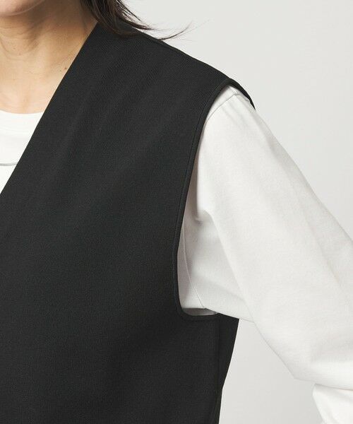 green label relaxing / グリーンレーベル リラクシング ベスト | フリル ドッキング ペプラム ニット ジレ ウォッシャブル | 詳細13