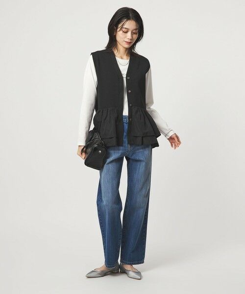 green label relaxing / グリーンレーベル リラクシング ベスト | フリル ドッキング ペプラム ニット ジレ ウォッシャブル | 詳細6