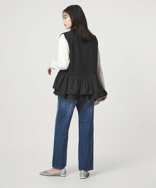 green label relaxing / グリーンレーベル リラクシング ベスト | フリル ドッキング ペプラム ニット ジレ ウォッシャブル | 詳細7