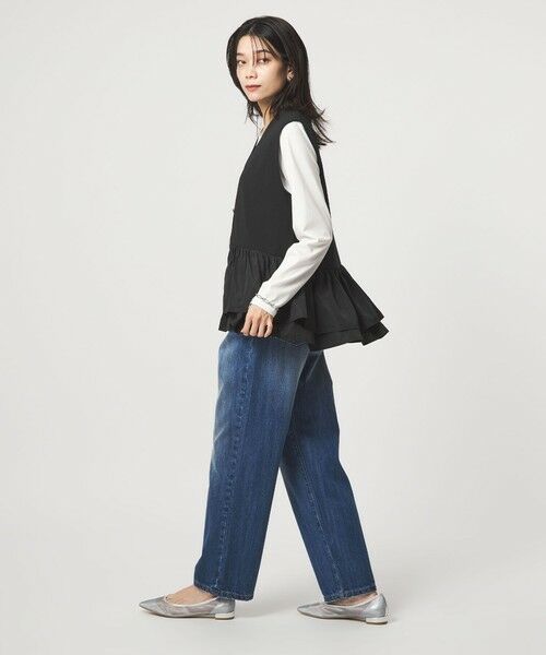 green label relaxing / グリーンレーベル リラクシング ベスト | フリル ドッキング ペプラム ニット ジレ ウォッシャブル | 詳細8