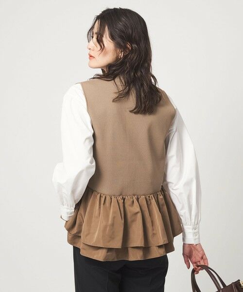 green label relaxing / グリーンレーベル リラクシング ベスト | フリル ドッキング ペプラム ニット ジレ ウォッシャブル | 詳細18