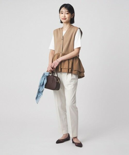 green label relaxing / グリーンレーベル リラクシング ベスト | フリル ドッキング ペプラム ニット ジレ ウォッシャブル | 詳細24