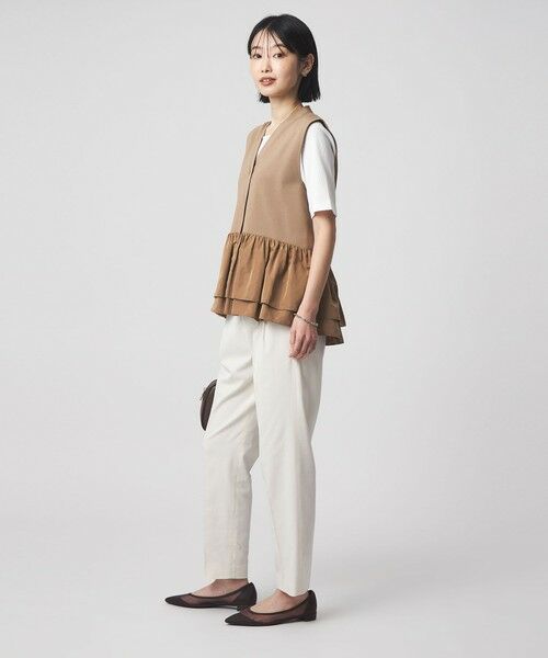 green label relaxing / グリーンレーベル リラクシング ベスト | フリル ドッキング ペプラム ニット ジレ ウォッシャブル | 詳細26