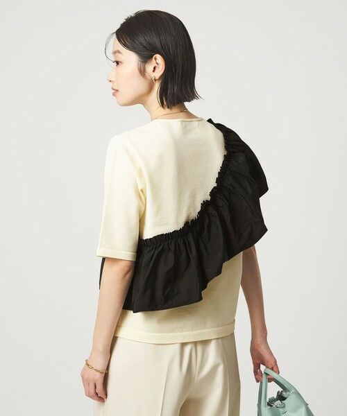 green label relaxing / グリーンレーベル リラクシング ニット・セーター | フリル ドッキング 5分袖 ニット プルオーバー ウォッシャブル | 詳細3