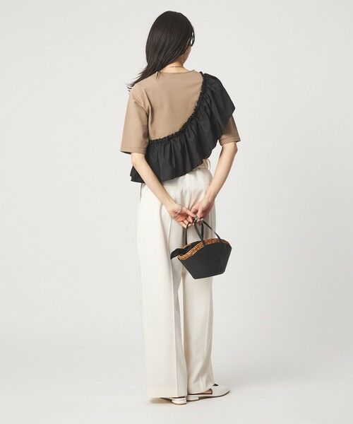 green label relaxing / グリーンレーベル リラクシング ニット・セーター | フリル ドッキング 5分袖 ニット プルオーバー ウォッシャブル | 詳細20