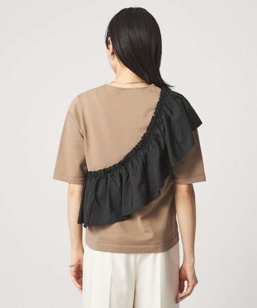 green label relaxing / グリーンレーベル リラクシング ニット・セーター | フリル ドッキング 5分袖 ニット プルオーバー ウォッシャブル | 詳細25