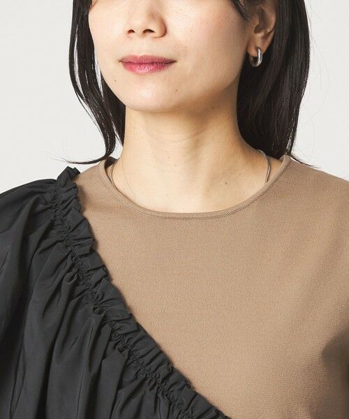 green label relaxing / グリーンレーベル リラクシング ニット・セーター | フリル ドッキング 5分袖 ニット プルオーバー ウォッシャブル | 詳細26