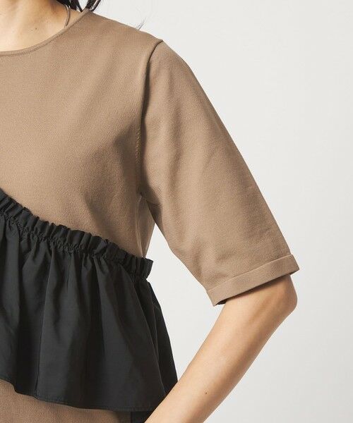 green label relaxing / グリーンレーベル リラクシング ニット・セーター | フリル ドッキング 5分袖 ニット プルオーバー ウォッシャブル | 詳細27