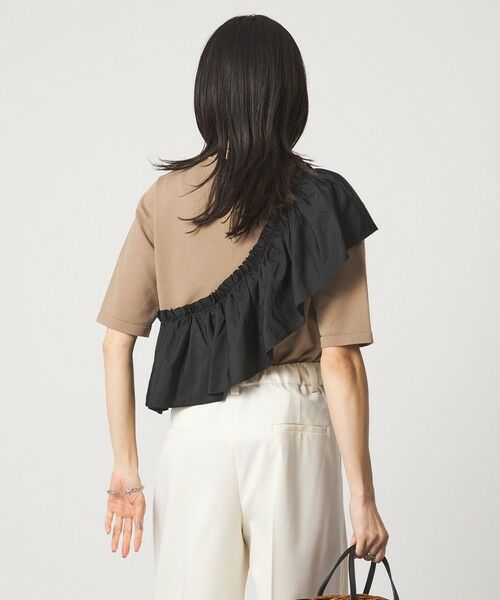 green label relaxing / グリーンレーベル リラクシング ニット・セーター | フリル ドッキング 5分袖 ニット プルオーバー ウォッシャブル | 詳細18