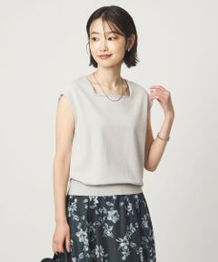 green label relaxing / グリーンレーベル リラクシング ニット・セーター | HIYOKE スクエアネック フレンチスリーブ ニット