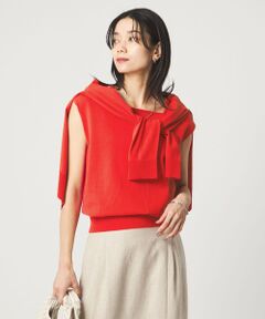 green label relaxing / グリーンレーベル リラクシング ニット・セーター | HIYOKE スクエアネック フレンチスリーブ ニット