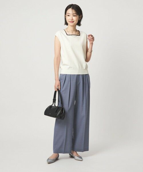 green label relaxing / グリーンレーベル リラクシング ニット・セーター | HIYOKE スクエアネック フレンチスリーブ ニット | 詳細3