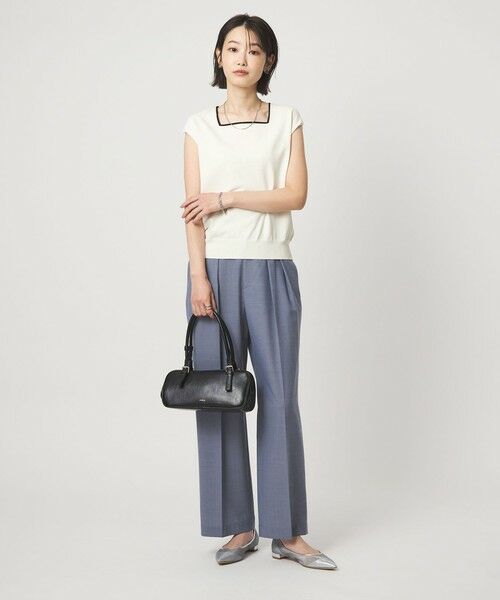 green label relaxing / グリーンレーベル リラクシング ニット・セーター | HIYOKE スクエアネック フレンチスリーブ ニット | 詳細4