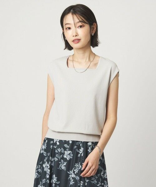 green label relaxing / グリーンレーベル リラクシング ニット・セーター | HIYOKE スクエアネック フレンチスリーブ ニット | 詳細7